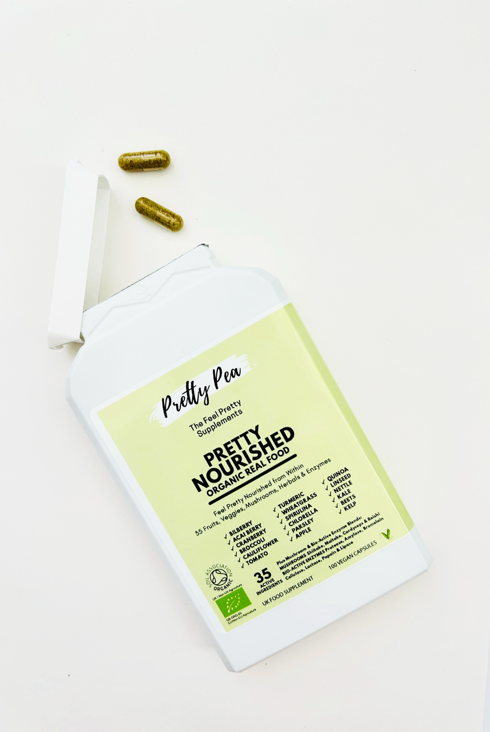 womens health supplements fibre supplemets for women superfoods - Pretty Pea “Fibre capsules for women from Pretty Pea supporting digestion and wellness