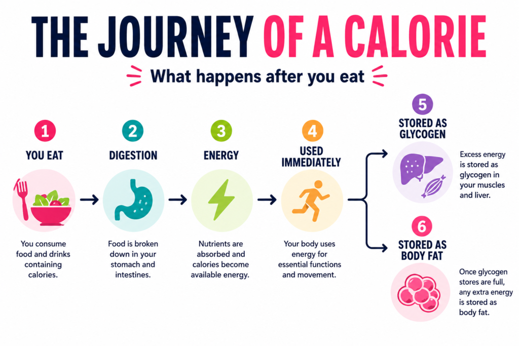 where do calories go